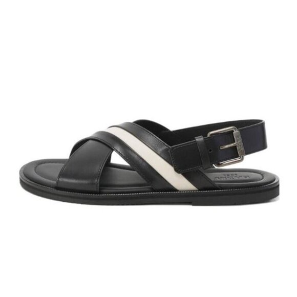 Men's Bally Black Jamilo Crossover-Straps Leather Sandals Size: 13/ 46 NIB - Picture 1 of 5